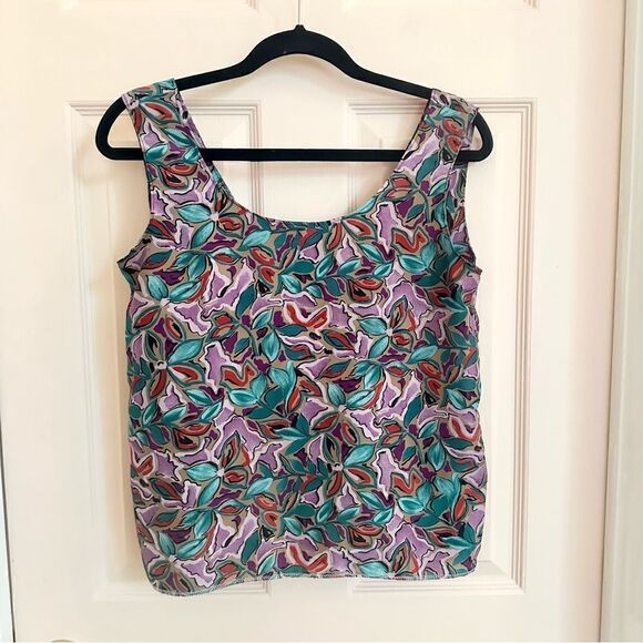 Purple floral tank - Picture 1 of 3